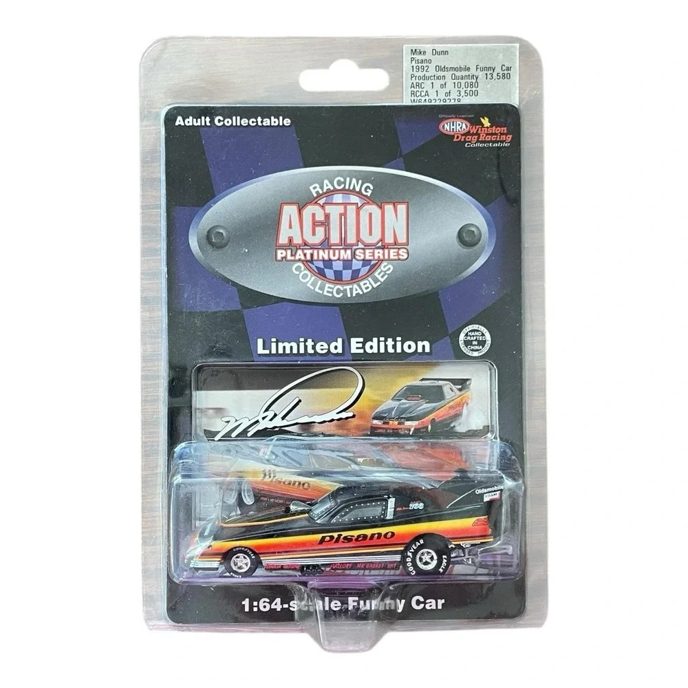 Mike Dunn Pisano 1992 Oldsmobile Funny Car Action Platinum 1:64 Scale Die Cast
